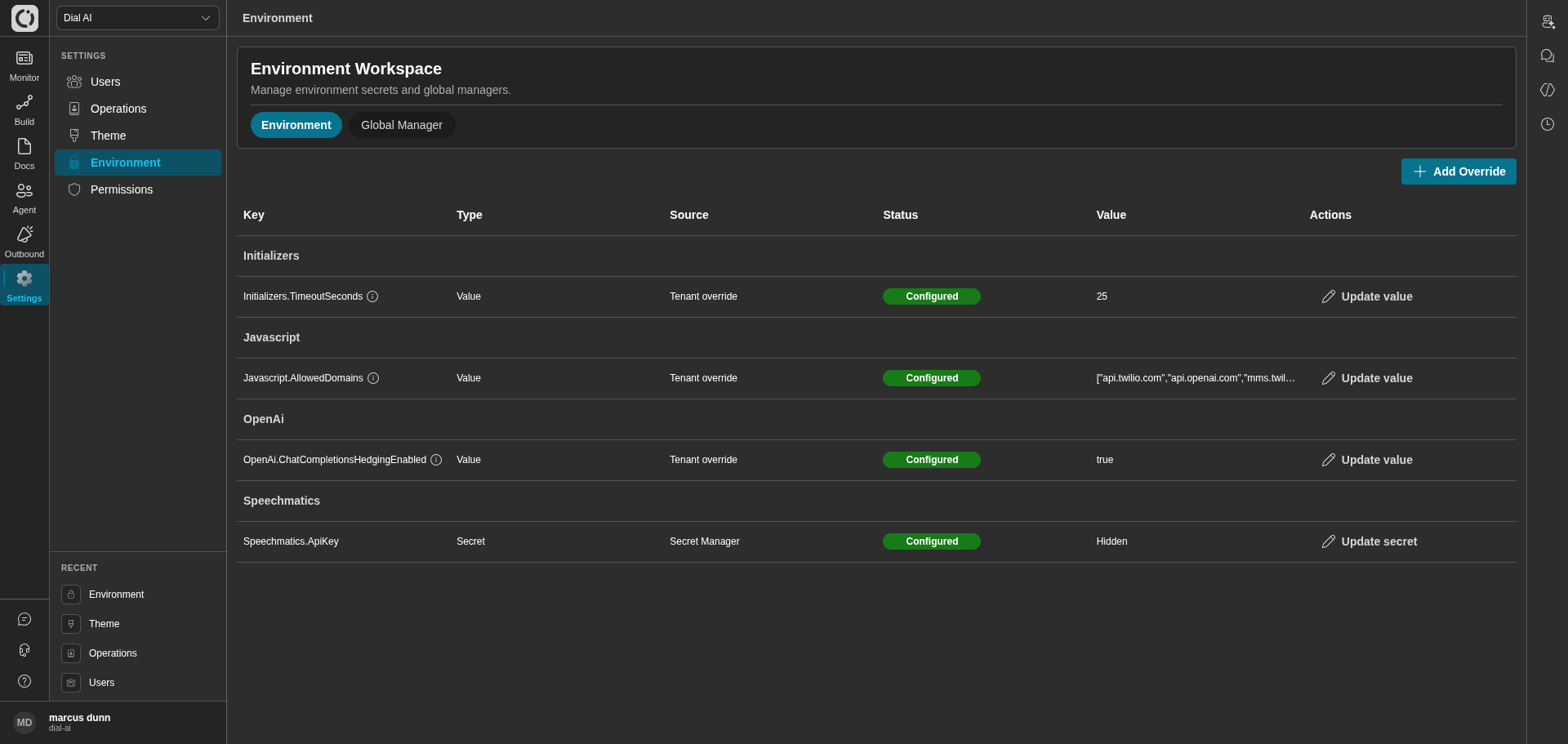 Environment - Documentation